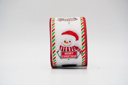 Κορδέλα Χριστουγεννιάτικος Χιονάνθρωπος με Καλώδιο_KF6676G-1-7_Λευκό
